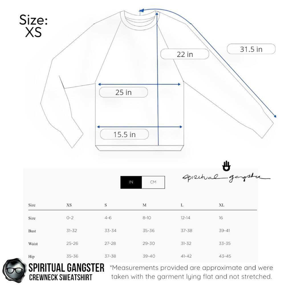 SPIRITUAL GANGSTER WOMEN’S COTTON VARSITY CREWNECK SWEATSHIRT VINTAGE NAVY BLUE - Picture 8 of 12
